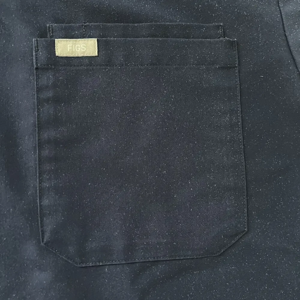 Figs Scrub Set Men 2XL SHORT Leon 3-pocket Top + Cairo Pants Short Navy Blue
